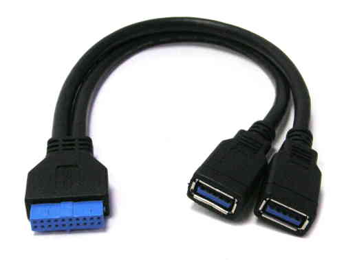 20P to 2xUSB 3.0 AF Short Cable